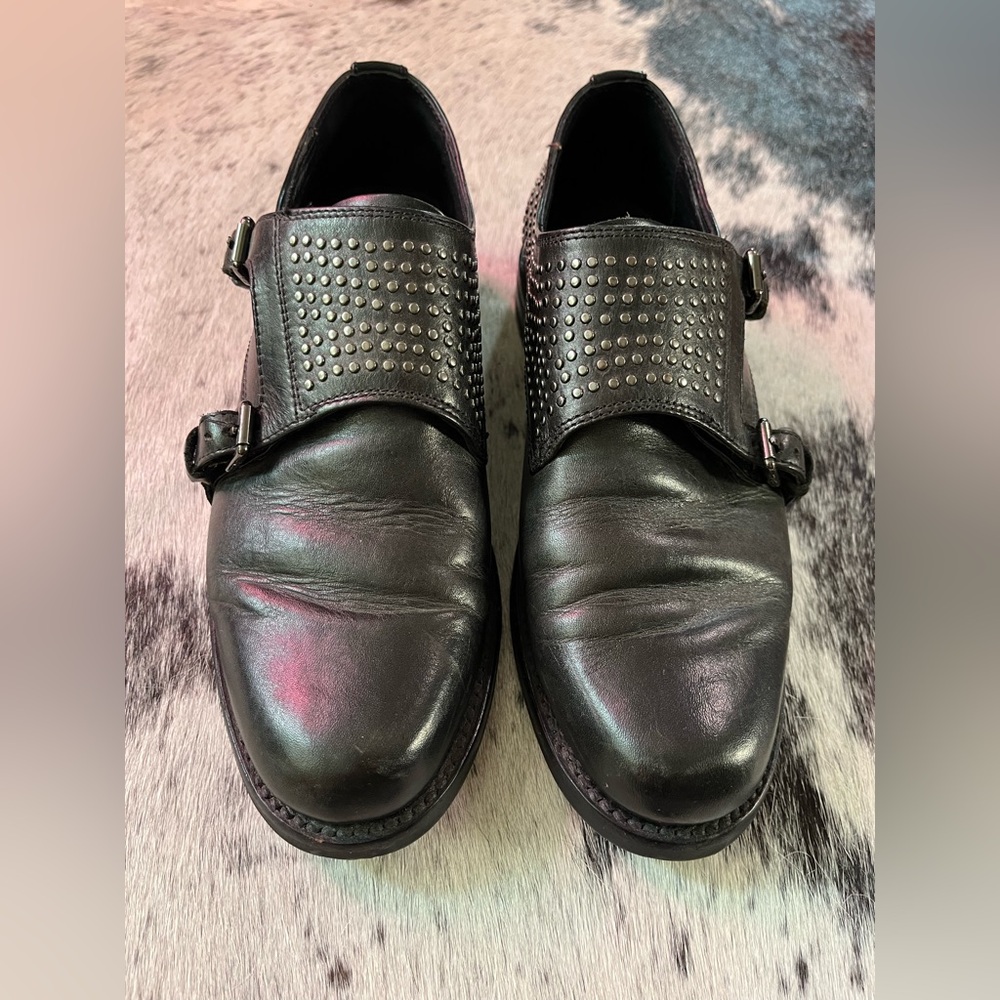 Frye Charlotte Double Monk Studded Dress Shoe